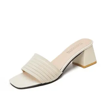 

2020 New Summer Women Slippers Medium Heel Outdoor Mules Fashion Durable Casual Female Lady Shoes