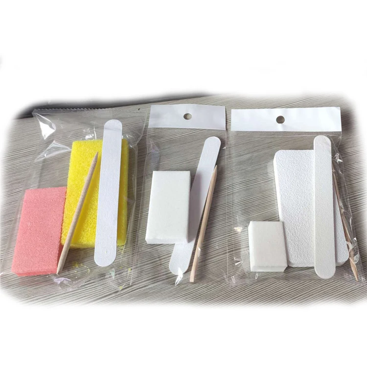 

Premium Quality Pedicure Kits Wood Stick Nail Buffer Block Pumice Stone Nail File Disposable Set