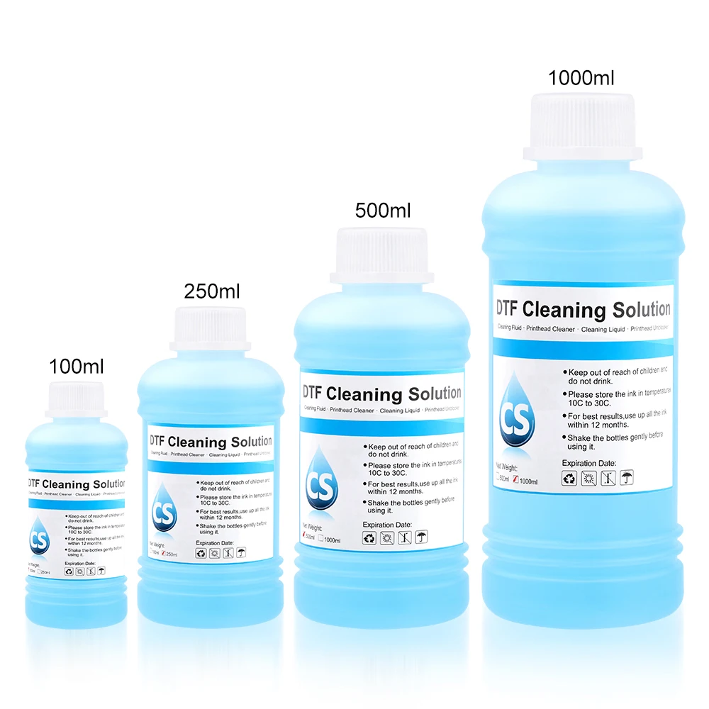 Ocbestjet High Quality 1000ML Bulk Cleaning Solution for Inkjet DTF Printers Water Based Ink in Bottles