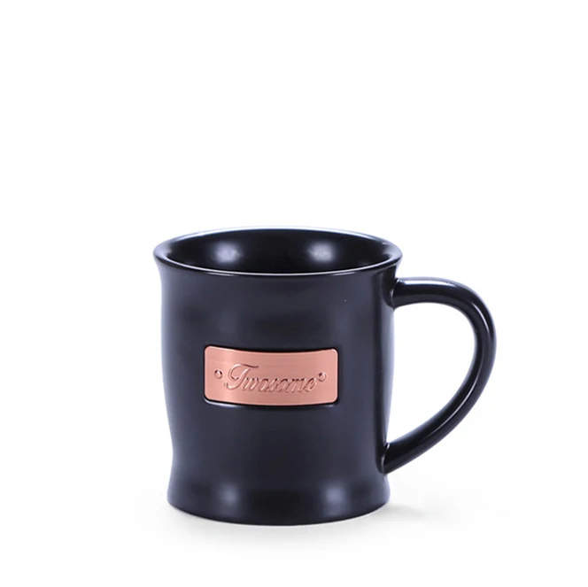 

Factory direct sale ceramic mug custom bronze logo matte mug large capacity mug