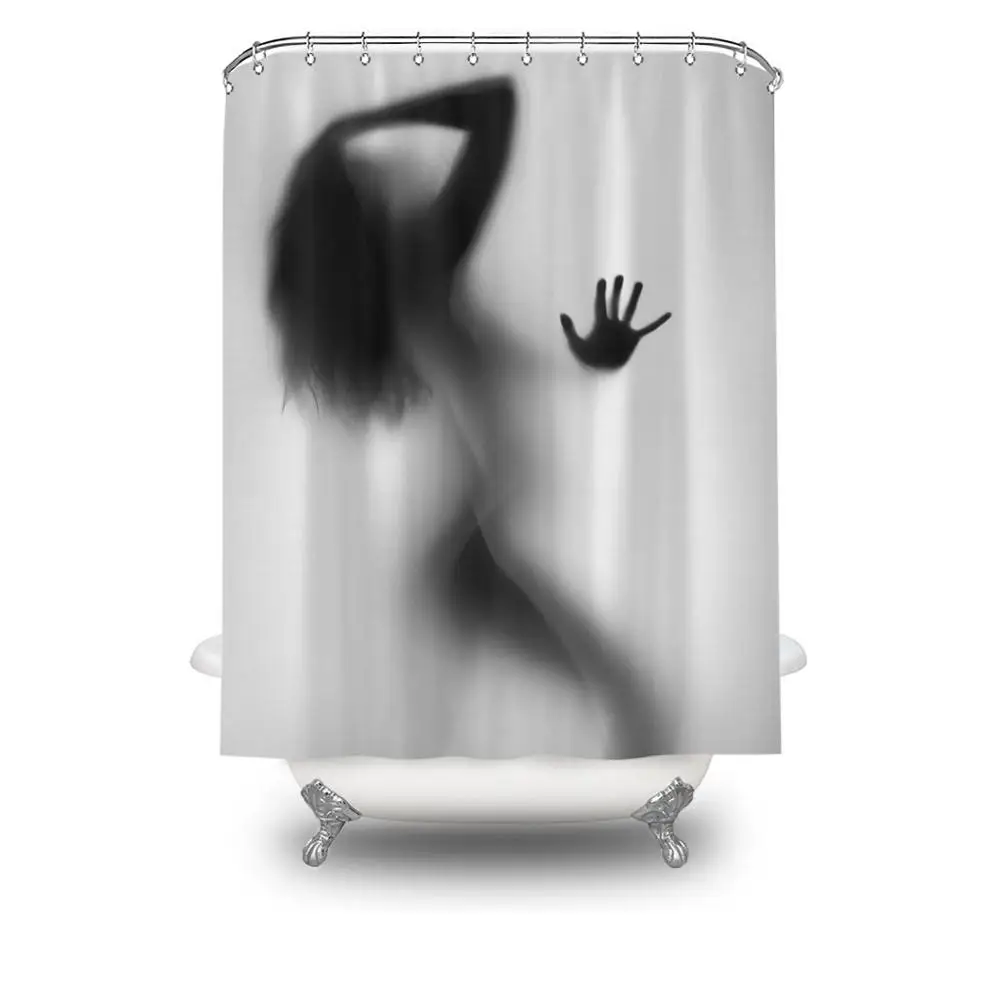 

china white fabric get naked funny skull bath shower curtain antibacterial