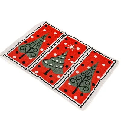 

Free shipping Christmas festival supplies knitted place mat Christmas table dress up creative color Christmas table placemat