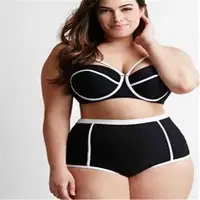 

Wholesale Women High Waist Stripe Swimsuit Swimwear Bikini Plus Size
