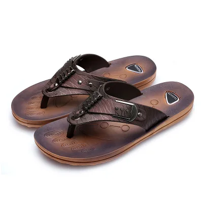 

Wholesale 2021 new design men's flip-flops sandals summer light-weight hard-wearing soft bottom men's slippers