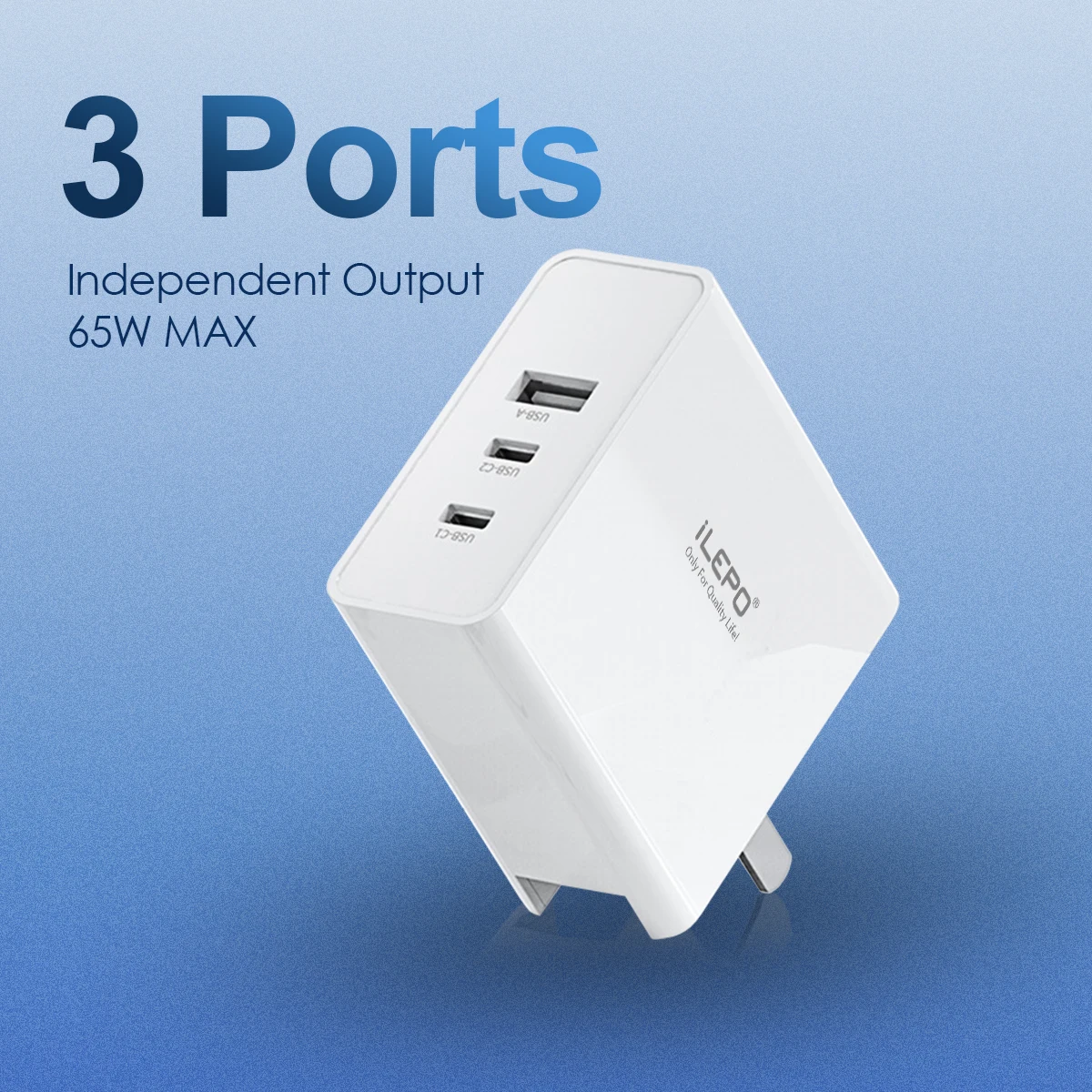 

PD 65W GaN Quick Charge 4.0 PD dual TYPE-C 65W GaN charger multi-port usb-C fast charging head for mobile phone