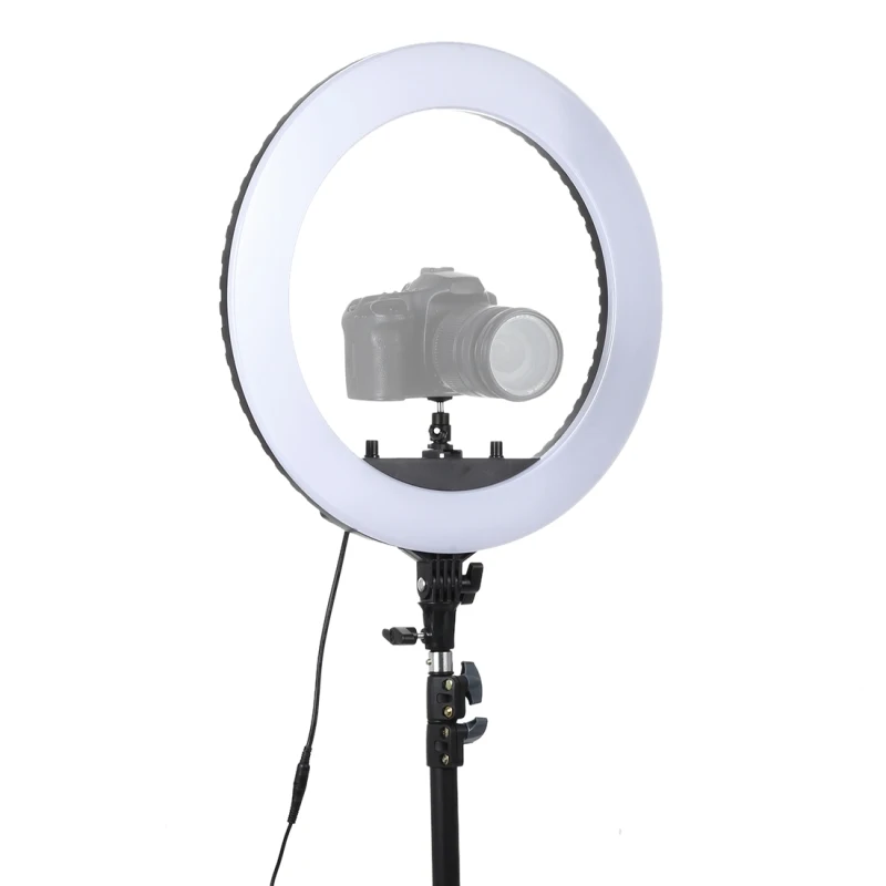 

Dropshipping 18 inch 55W Two-speed Dimmable Anchor Photography Self-timer LED Ring Fill-in Light with Tripod