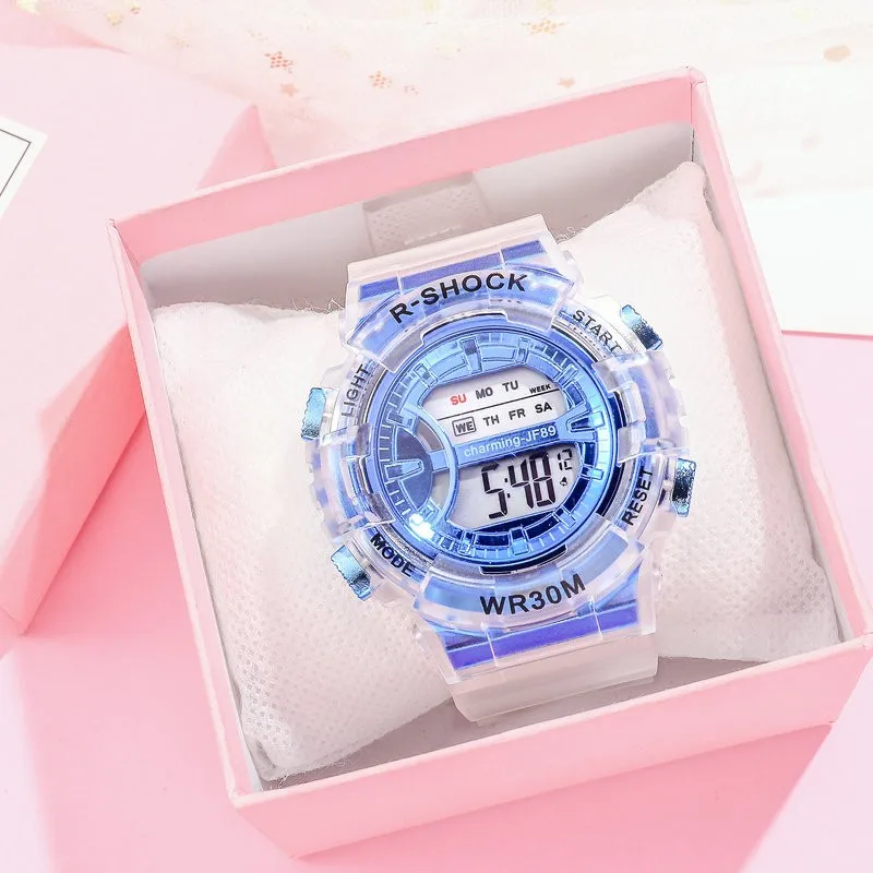 

Fashion Couple Sport Watch Women Transparent Strap LED Digital Clock Women Men Electronic Watch Reloj Mujer Relogio Feminino