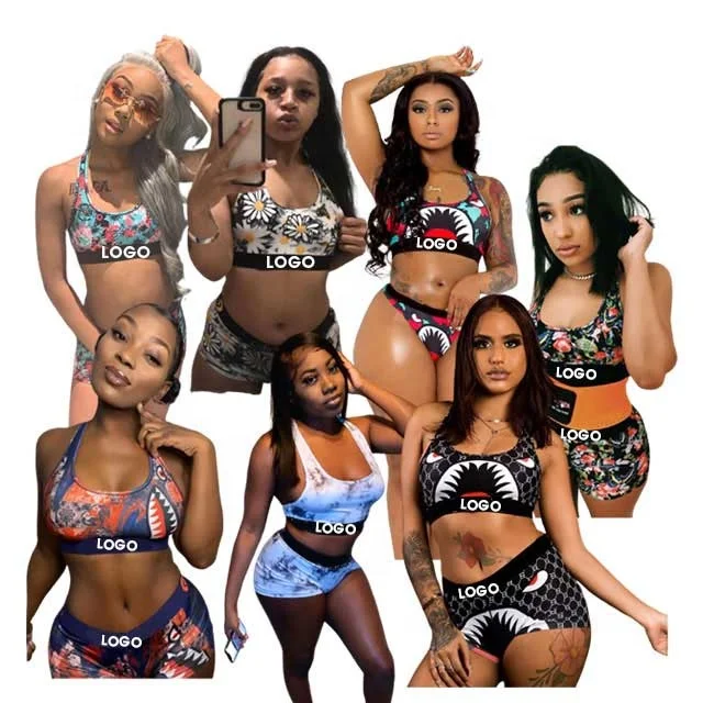 

Summer Sexy Outfits Bodycon Women Set Sports Tank Top And Shorts 2 Piece Sets
