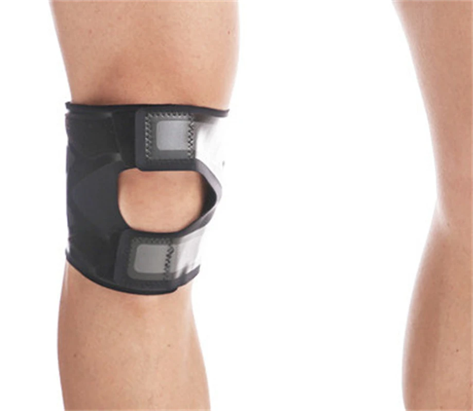 

Factory hot sell custom logo lower price adjustable stretchy fashion unisex knee support brace, Black