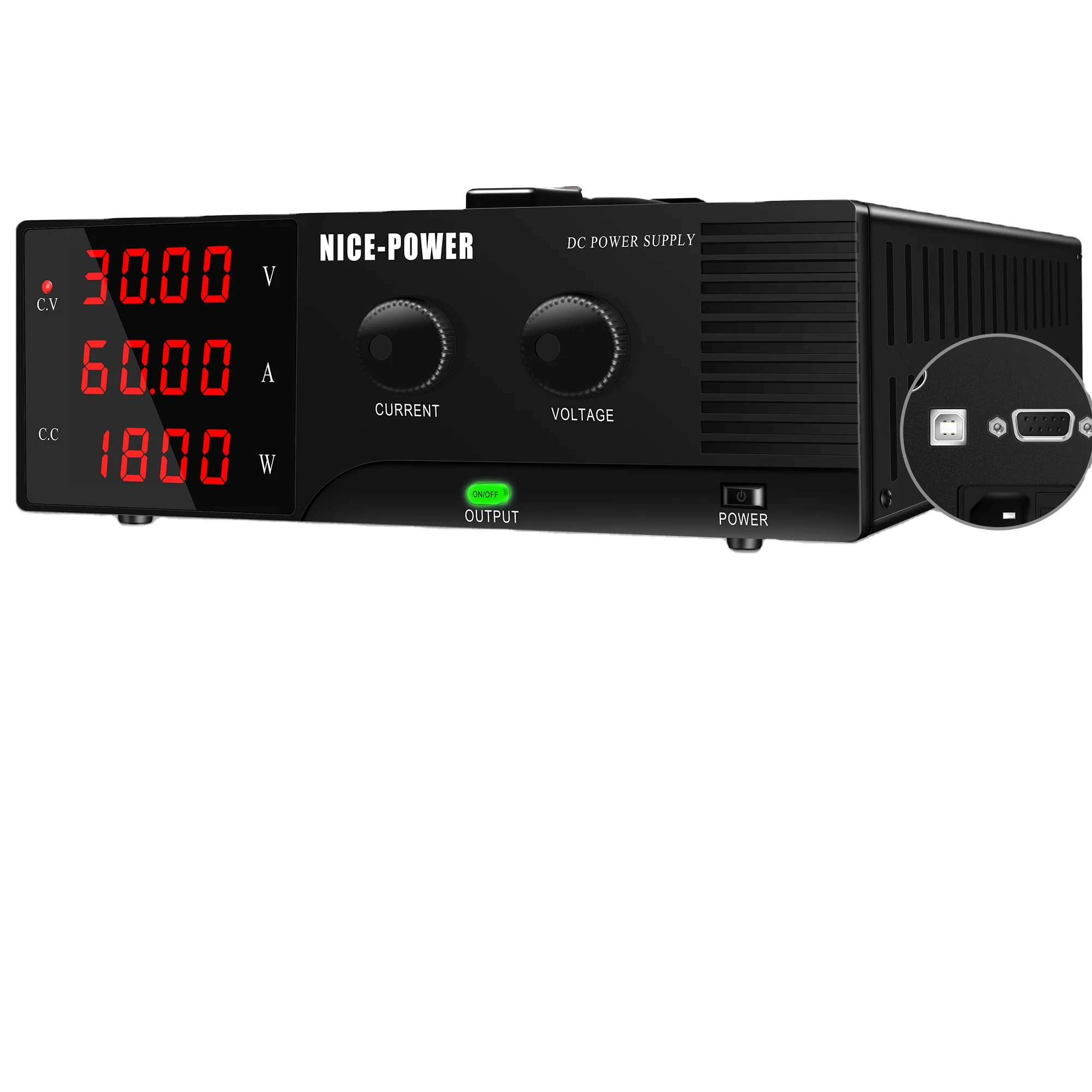 

LED Power Supply 60V 30A Programmable DC Power Supply Maintenance Workbench RS232 Port Stabilized Power Supplies 1800W