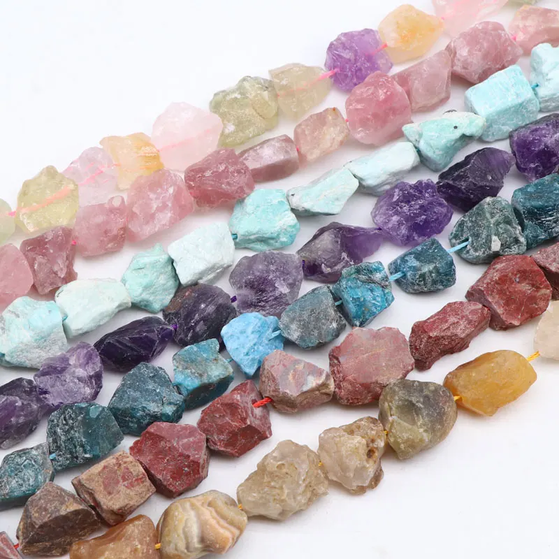 

Wholesale Freeform Loose Crystal Healing Gemstone Natural Raw Amethyst/Citirne/Aquamarine/Quartz Rough Stone Beads, Multi colors