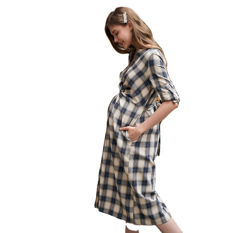 

MASANON Hot Selling Maternity Wear Maternity Cotton Robe Maternity Gowns For Photoshoot, Picture