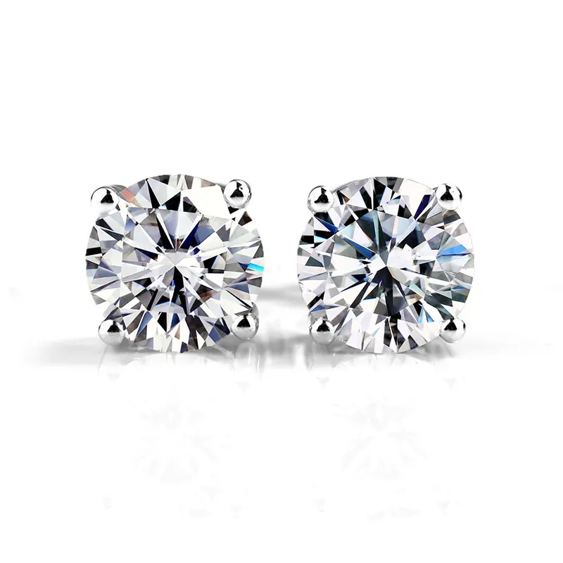 

18K 14K 10K Silver Gold Moissanite Diamond Jewelry 1ct Moissanite Stud Earring