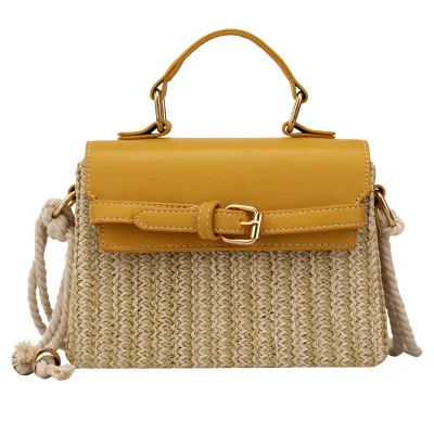 

Summer 2021 senior sense Korean style easy matching crossbody women straw bag, Yellow,black,brown