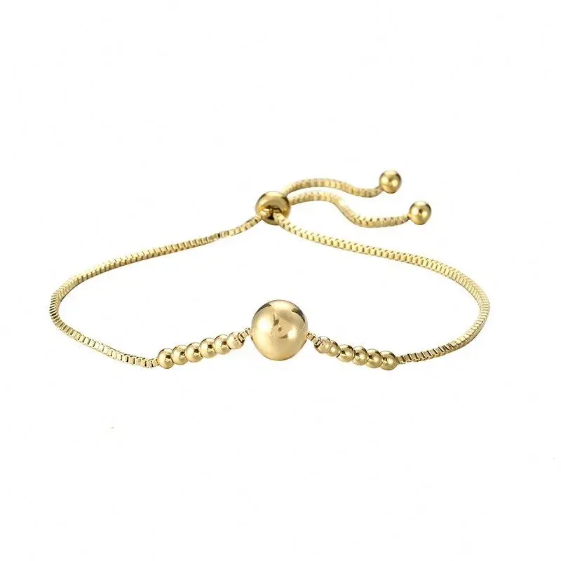 

Hot Sale Adjustable 18K Gold Plated Bracelet Factory Price Stainless Steel Minimalist Fashion Jewelry, Gold color