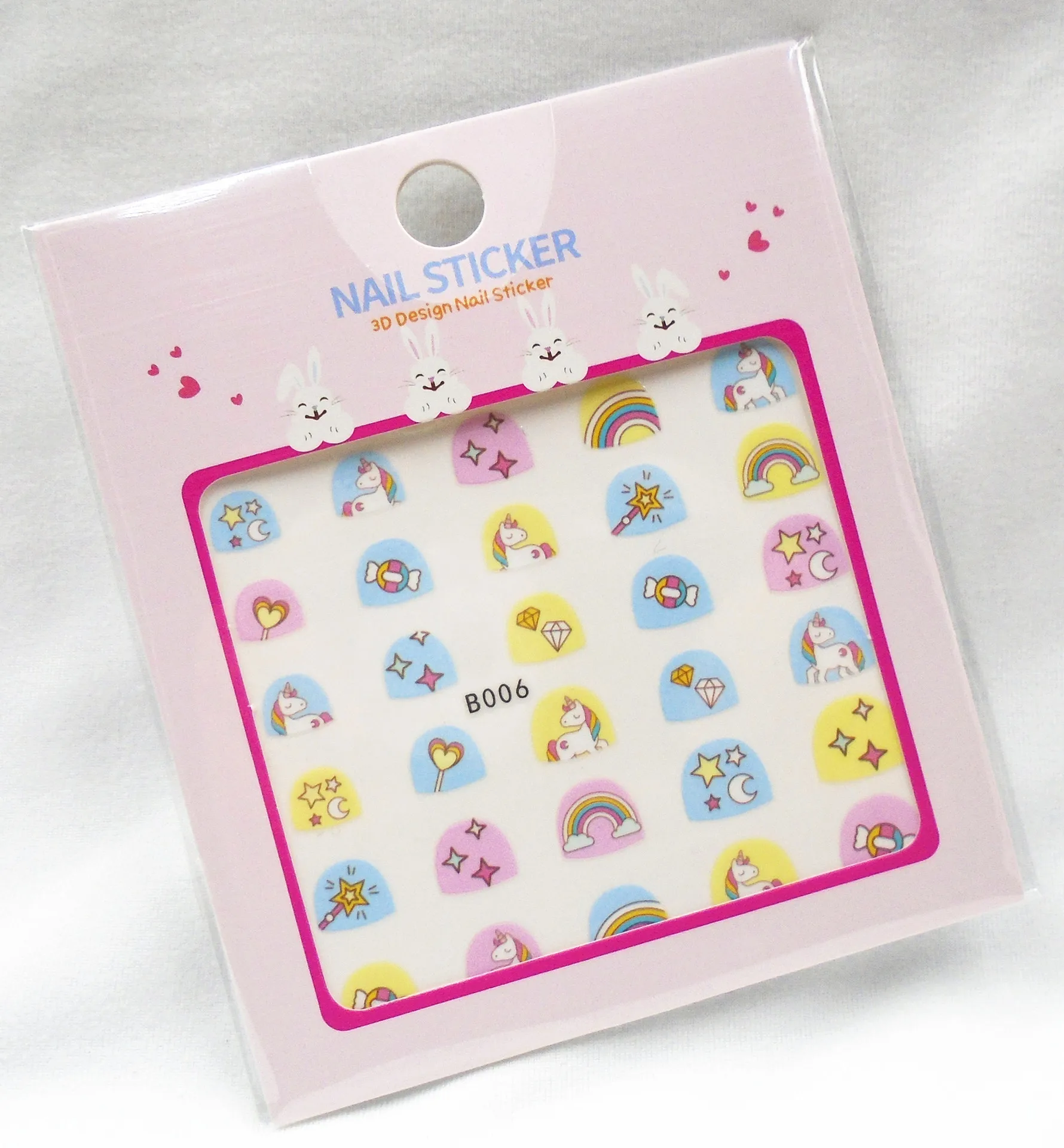 

B001-040 3D cartoon kids wholesales nail sticker for children, Colorful