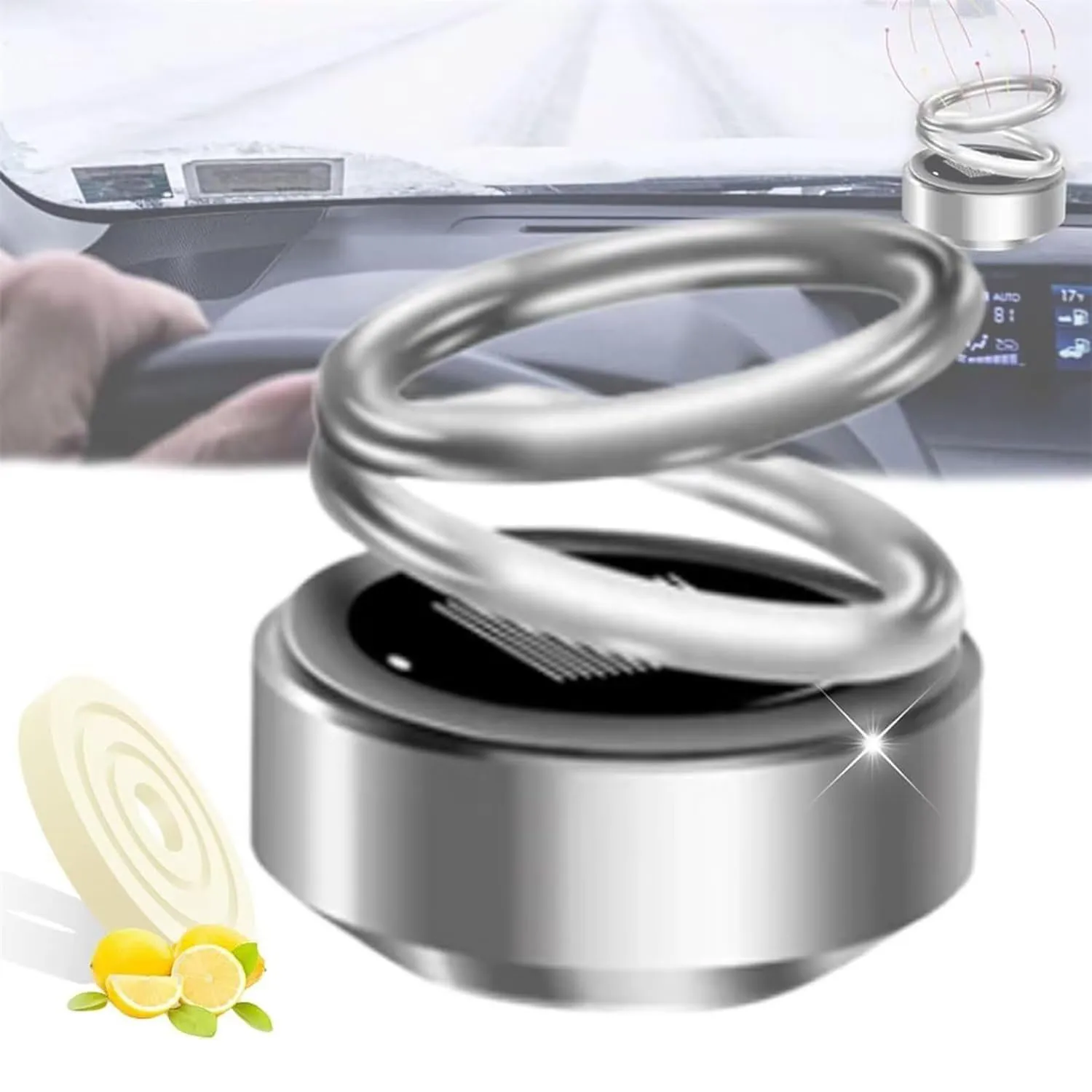 

2pcs Mini Portable Kinetic Heater Portable Kinetic Mini Heater Auto Rotating Solar Double Ring Heater