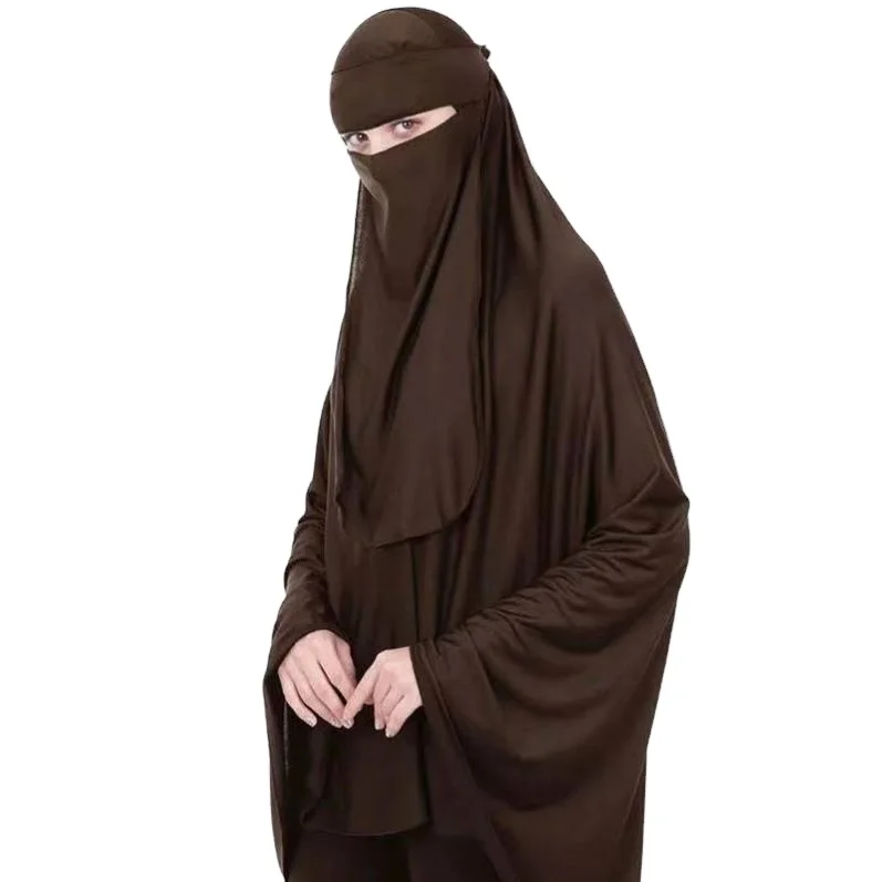 

Wholesale Facecover Islamic Khimar Abaya Muslim Women Wear Mid-Length Niqab Burqa Veil Hijab, 13 colors