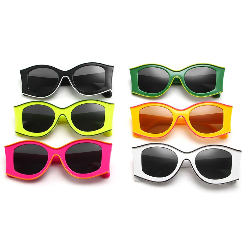 

Hot Sale Punk Style Green Sunglasses Fashion Street Shot Big Frame Sunglasses 2021, 6 colors