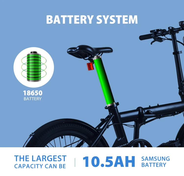 Unique Hidden Seatpost 7.0ah Folding Electric Bike Lithium Battery