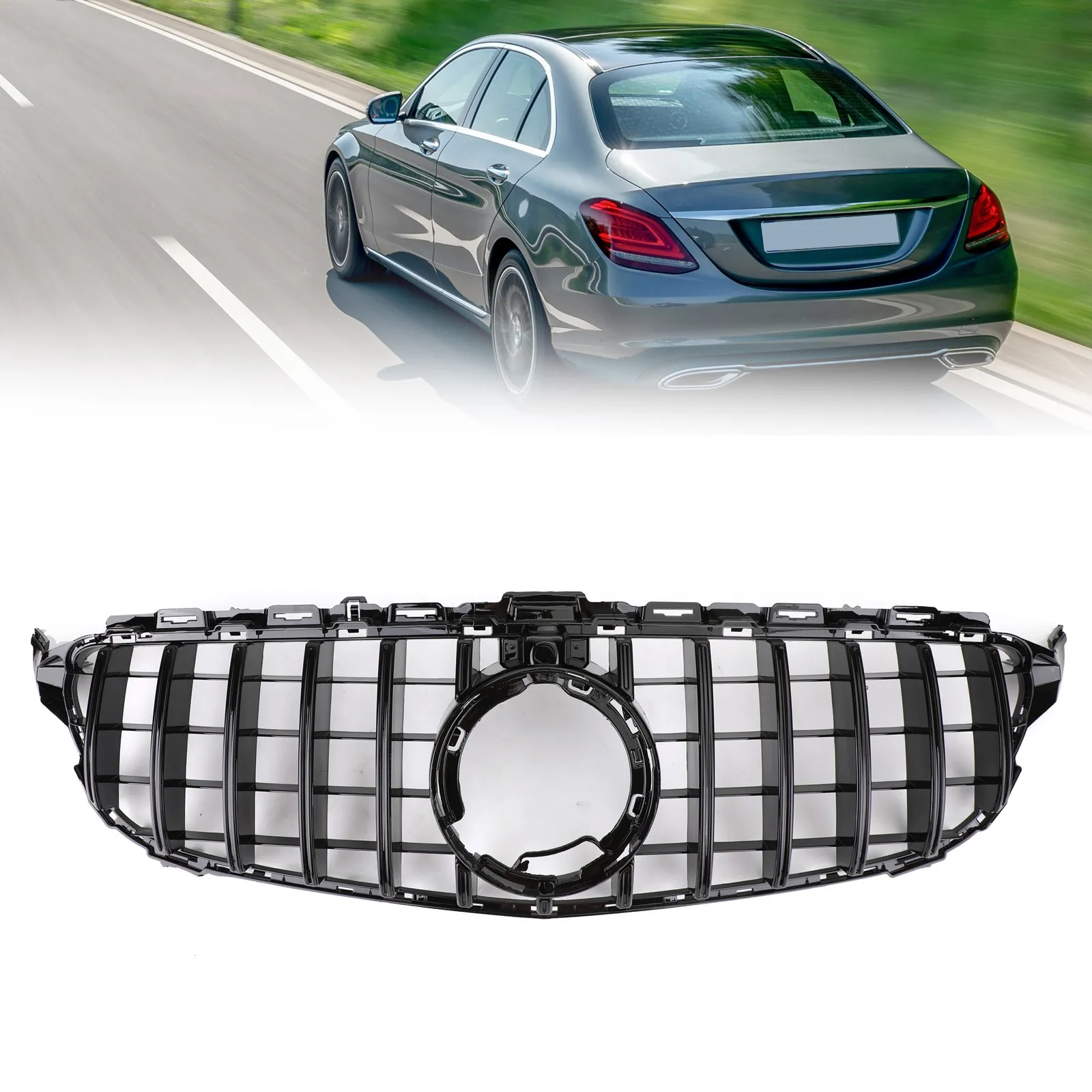 

AreyourshopGTR Style Grill Grille W/Camera For Mercedes-Benz W20 W/Camera For Mercedes-Benz W205 C205 A205 AMG 2019 without Logo