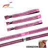 Woven Polyester Wristband With Plastic Clip Button Polyester Elastic Wristband