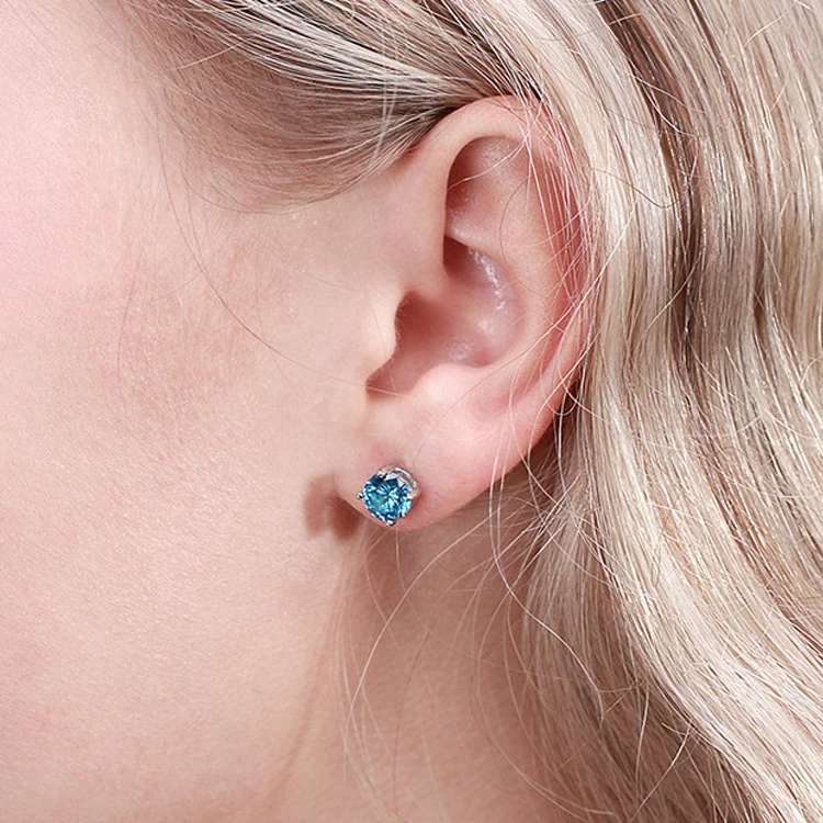 

Princess stud sterling silver bezel earring, sterling silver 925 jewellery earrings