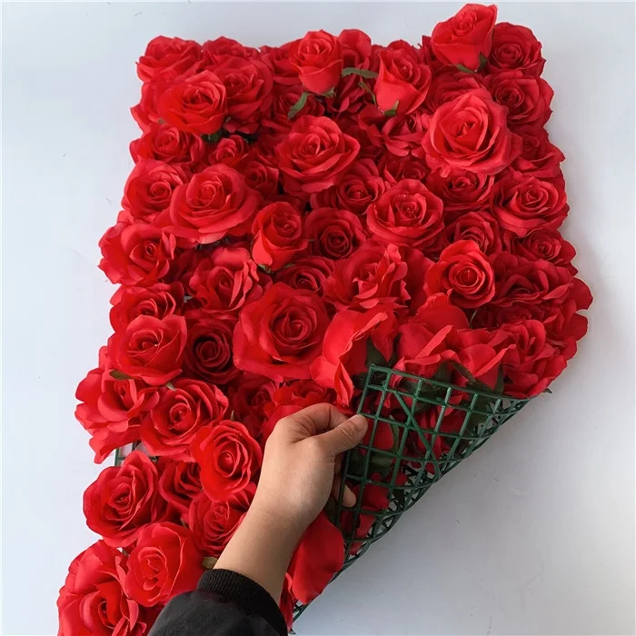 

F-1703 Wedding Backdrop Silk 40*60cm Artificial Red Rose Flower Wall Panels