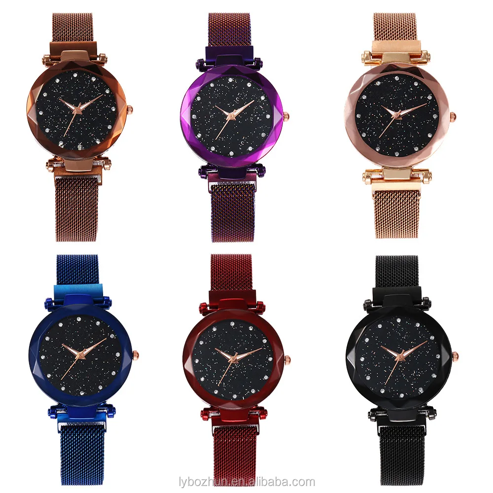 

Luxury Diamond Starry Fashion Magnetic Strap Lady Wrist Star sky Watch