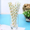 Creative fruit green color paper straws pineapple figure banquet drink straws disposable paper straws