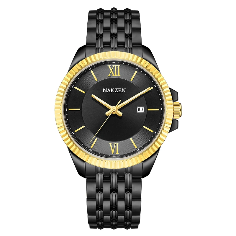 

2021 NAKZEN stainless steel sapphire coating glass hand watch man relogios drop shipping luxury mens brand watches montre homme