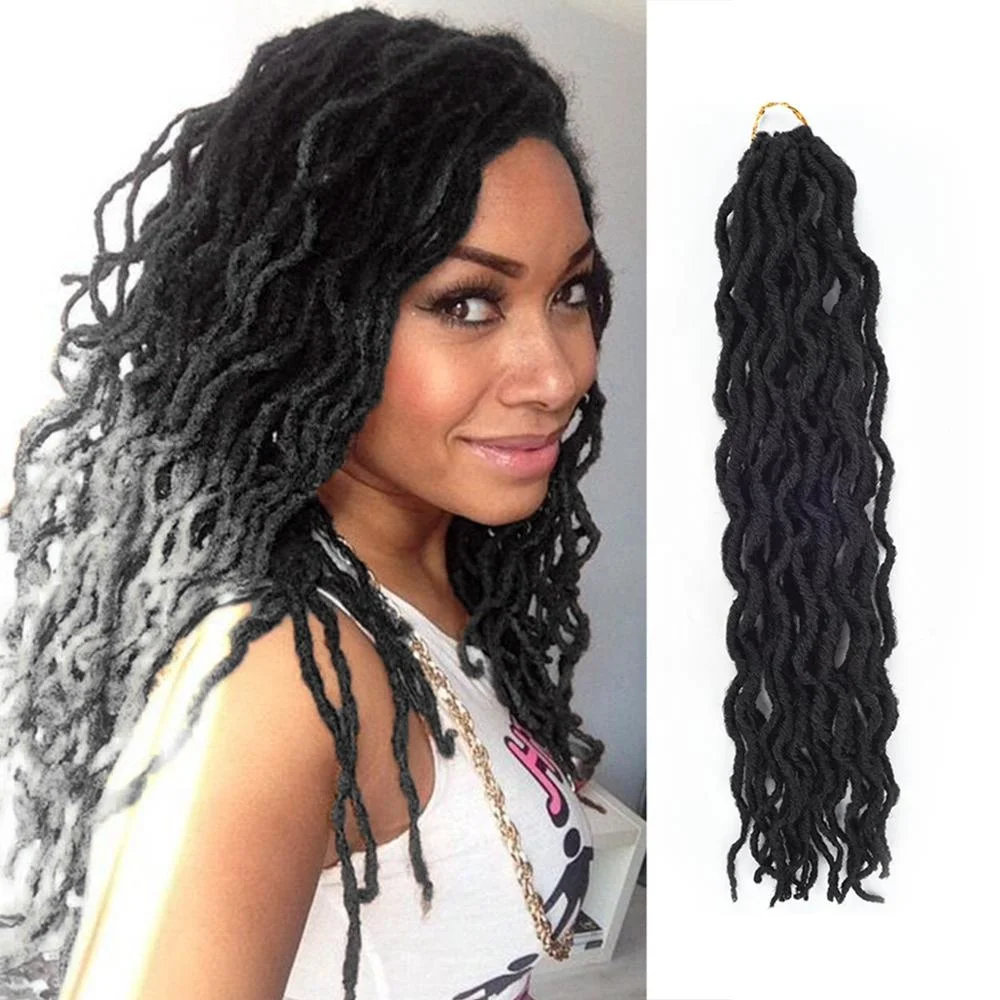 

Alileader 18inch Wholesale Nu Faux Locs Ombre Faux Locs Curly Crochet Braiding Hair Extensions