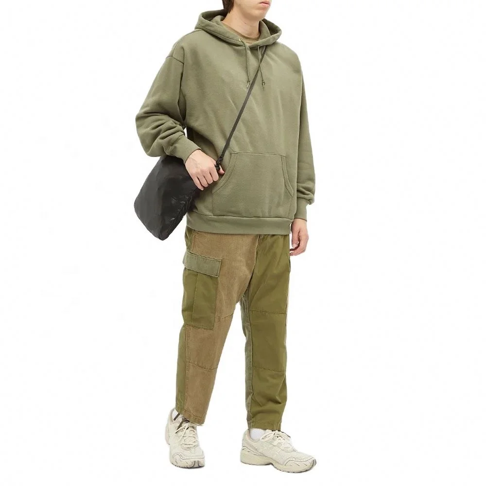 

Men Patchwork Workwear Custom Design 100% Cotton Khaki Green Cargo Pants Wholesale