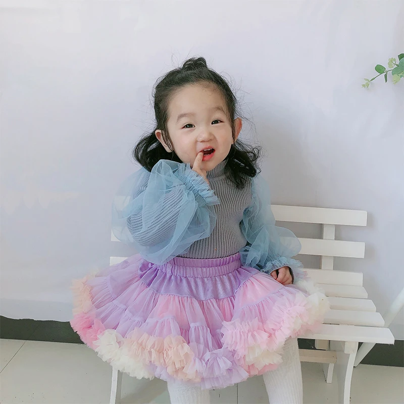 

Both Sides Wear Tutu Skirt Children's Princess Dress 2021 New Pettiskirt Birthday Dress High-end Children's Skirt
