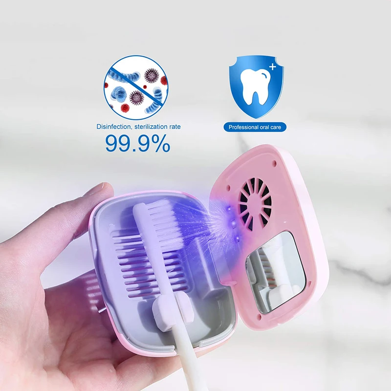 

Blitzblue 2021 Portable uv c led sanitizing toothbrush sterilizer box holder toothbrush uv sterilizer