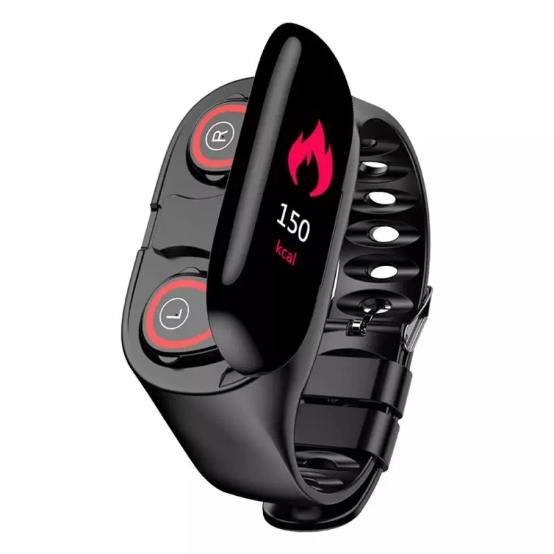 

M1 2 in 1 AI Smart Watch Bracelet With Bluetooth Earphone Heart Rate Monitor Smart Wireless Earbuds Sports Watches Men Wrist