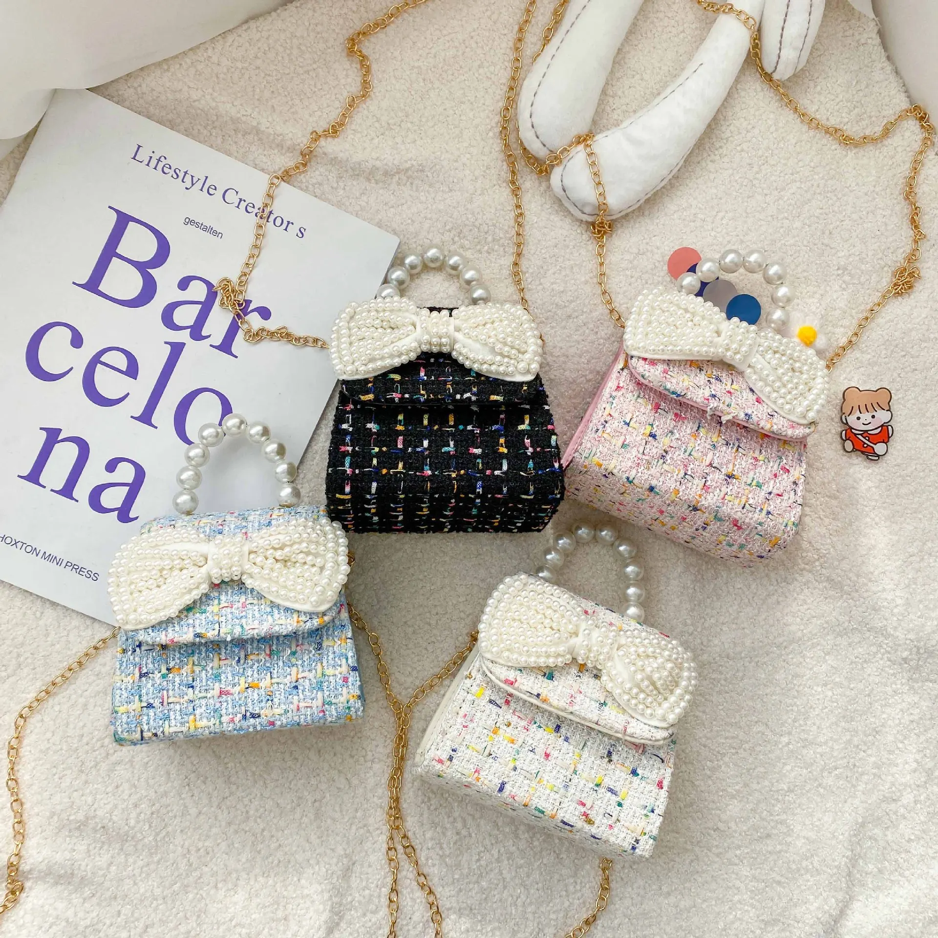 

Bolsos 2021 Hot Selling Bowknot Mini Children Messenger Bag Small Girl Fashion Pearl Shoulder Bags For Girls Women Sac A Main
