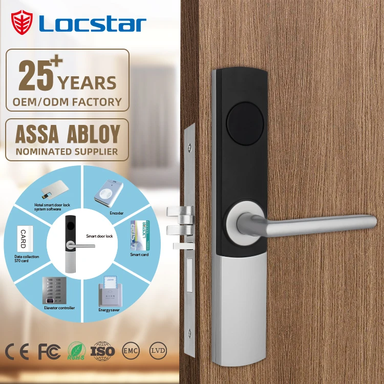 

Locstar Security Door Password Code Card Keyless TTlock Hotel Apartment Smart Mortise Lock
