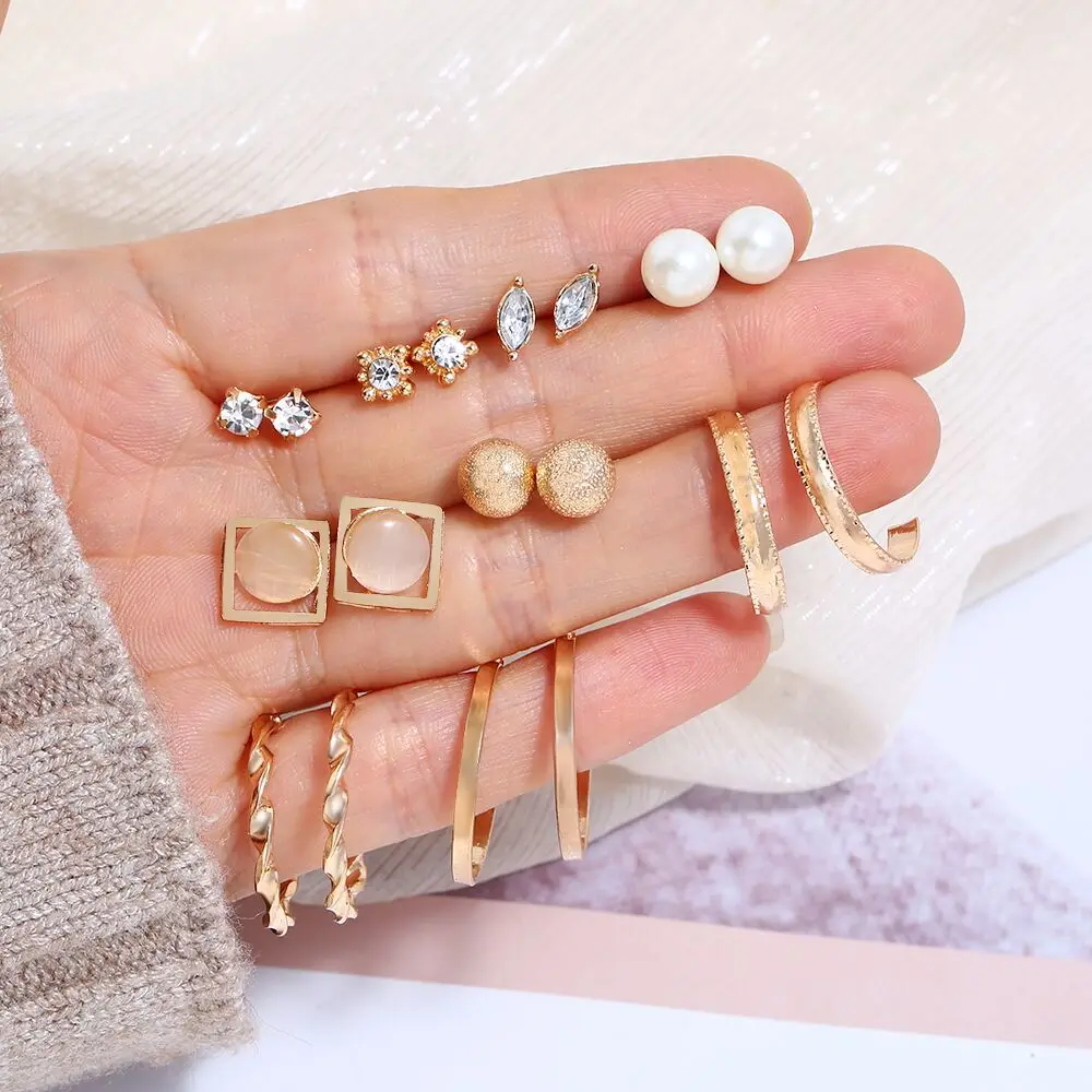 

Fashion gold stud earrings set for women Wholesale N910109, Colors