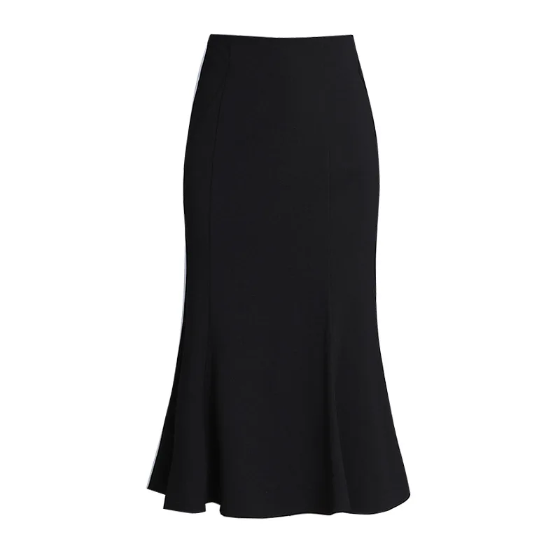 

Wholesale women's long skirt designer women's slim mid-length stretch fishtail hip-wrapped one-step skirt, Black,yellow