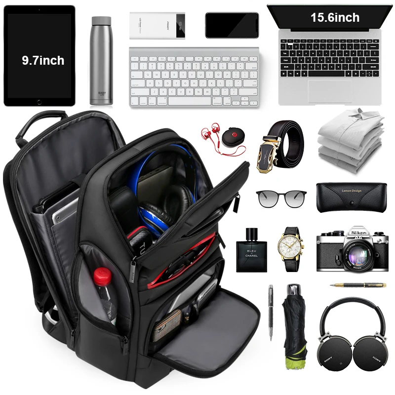 

FENRUIEN Fashion Business Large Capacity Laptop Backpack Men Multi Function USB Charging Travel Backpack School Bag for Teenager