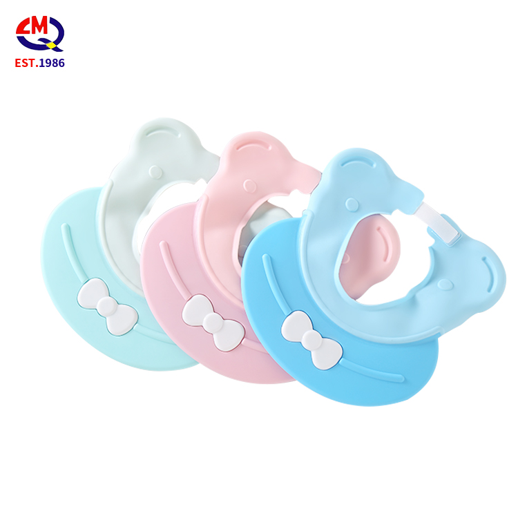 

Silicone Bowknot Children Waterproof Ear Protection With Adjustable Velcro Adult Shampoo Caps Kids Bathing Shower Baby Bath Cap