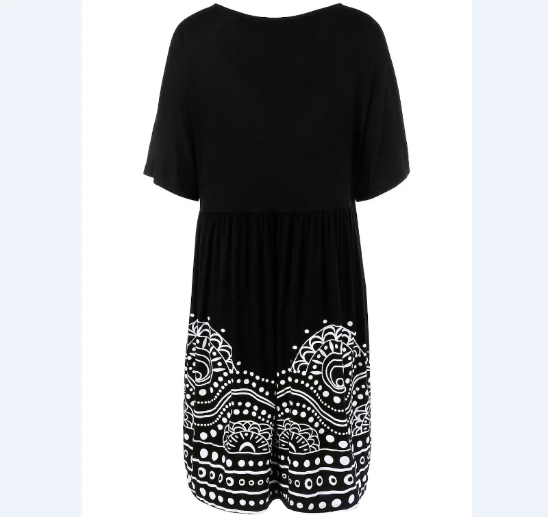 

GQ8112 woman summer plus size breathable dress knee length dress