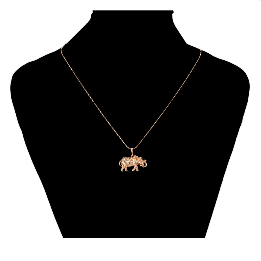 

34319 xuping Custom rose Gold Plated Brass CZ Pendants Elephant pendant Jewelry