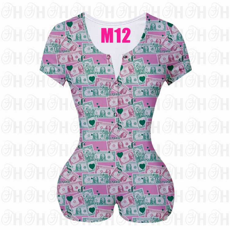 

Multi colors women pajamas funny fitness adult romper money onesie jumpsuits sexy future millionaire onesie, Various colors or as customized