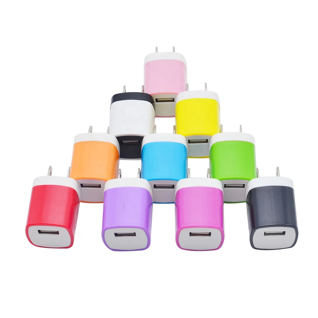 

Amazon Top Seller Fast Charging Block Travel Single Usb Wall Phone Charger Brick Cube Charger For iPhone, 9 colors