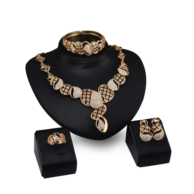 

DAIHE Fashion Jewelry Bridal Luxury Necklace Bracelet Ring Earring Sets For Women Jewelry