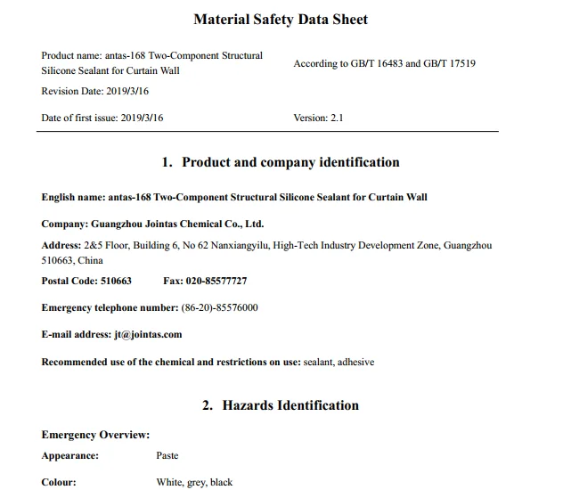 
antas-168 Two-Component Structural Silicone Sealant For Curtain Wall silicon sealant glue production line 