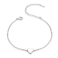 

Simple heart-shaped s925 sterling silver bracelet ladies fashion platinum-plated adjustable silver bracelet SCB161