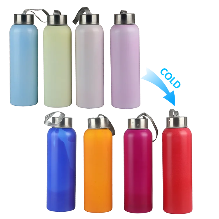 

High quality 500m custom logo color changing stainless steel outdoor sports drink water bottle, Customized color acceptable